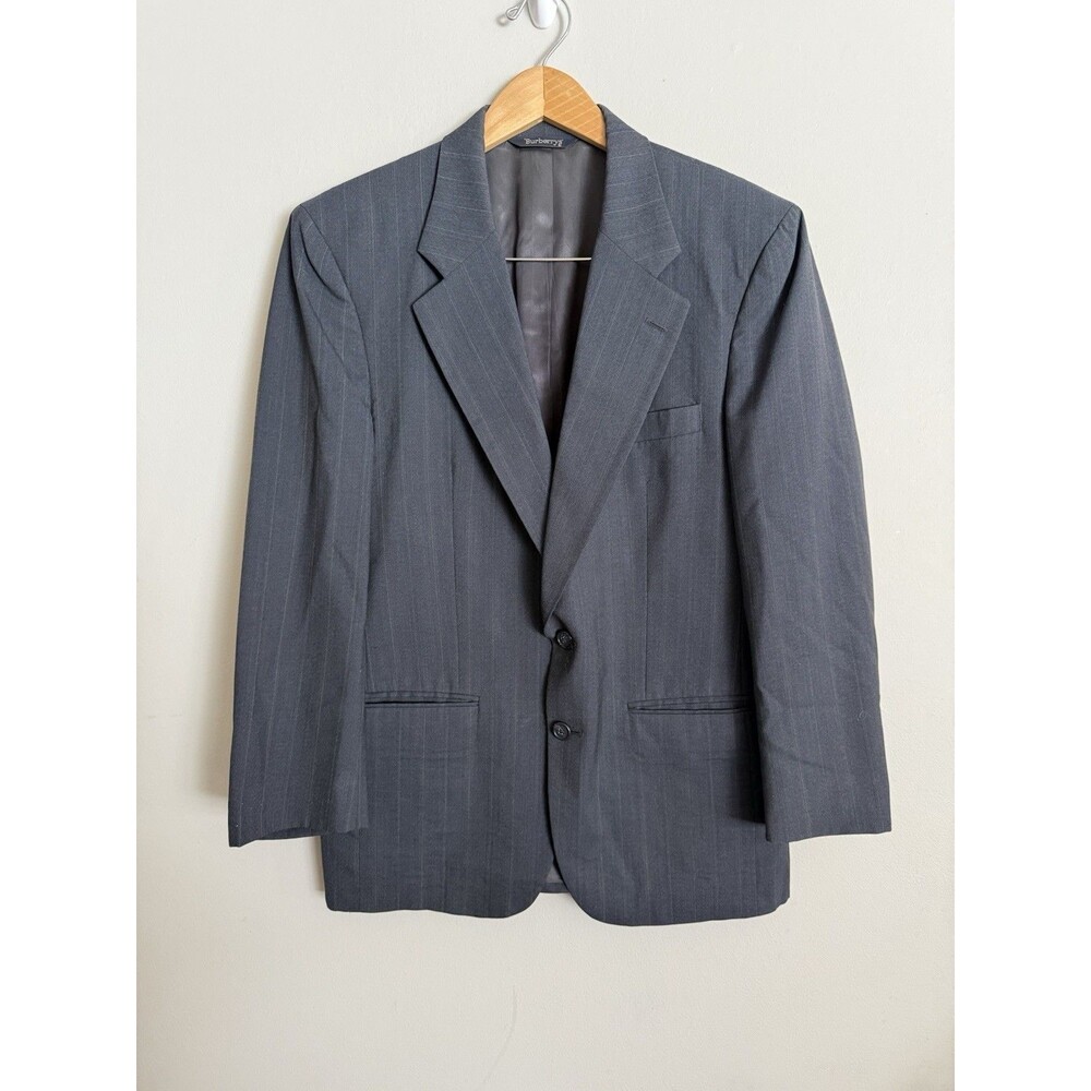 Vintage Burberrys’ Men’s Sport Coat Gray Pinstriped 100% Pure Wool Muse’s Suit